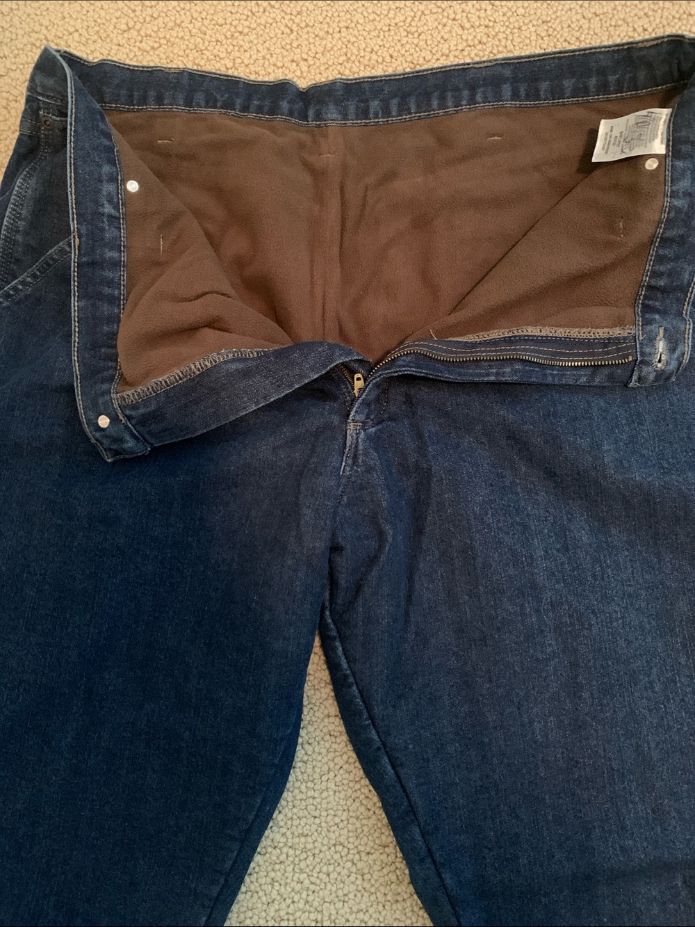 Wrangler Lined Relaxed Fit Dark Blue Jeans Outdoor Workman’s Jeans - Picture 3 of 7